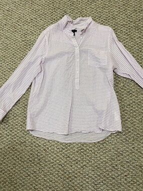 GAP Light Pink and White Striped Button-Down Shirt